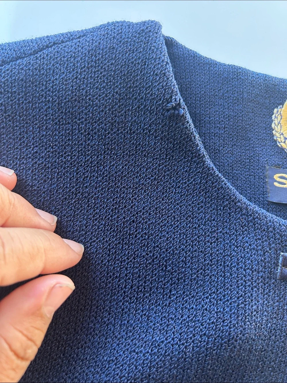 St. John Navy Knit Longline Jacket with Gold Buttons - Picture 11 of 11
